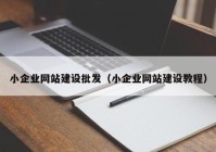 小企業(yè)網(wǎng)站建設批發(fā)（小企業(yè)網(wǎng)站建設教程）