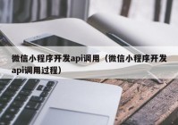 微信小程序開(kāi)發(fā)api調用（微信小程序開(kāi)發(fā)api調用過(guò)程）