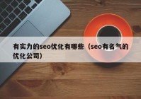 有實(shí)力的seo優(yōu)化有哪些（seo有名氣的優(yōu)化公司）