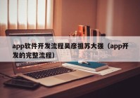 app軟件開(kāi)發(fā)流程吳彥祖蘇大強（app開(kāi)發(fā)的完整流程）