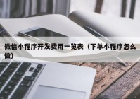 微信小程序開(kāi)發(fā)費用一覽表（下單小程序怎么做）