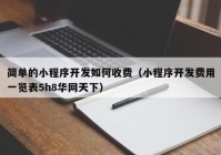 簡(jiǎn)單的小程序開(kāi)發(fā)如何收費（小程序開(kāi)發(fā)費用一覽表5h8華網(wǎng)天下）