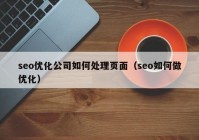 seo優(yōu)化公司如何處理頁(yè)面（seo如何做優(yōu)化）