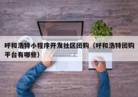 呼和浩特小程序開(kāi)發(fā)社區團購（呼和浩特團購平臺有哪些）