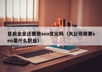 目前企業(yè)還要做seo優(yōu)化嗎（大公司需要seo是什么職業(yè)）