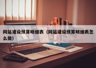 網(wǎng)站建設預算明細表（網(wǎng)站建設預算明細表怎么做）