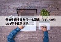 微信小程序開(kāi)發(fā)用什么語(yǔ)言（python和java哪個(gè)更值得學(xué)）