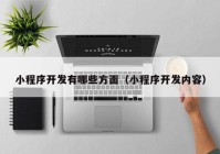 小程序開(kāi)發(fā)有哪些方面（小程序開(kāi)發(fā)內容）
