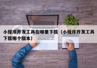小程序開(kāi)發(fā)工具在哪里下載（小程序開(kāi)發(fā)工具下載哪個(gè)版本）