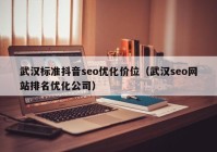 武漢標準抖音seo優(yōu)化價(jià)位（武漢seo網(wǎng)站排名優(yōu)化公司）
